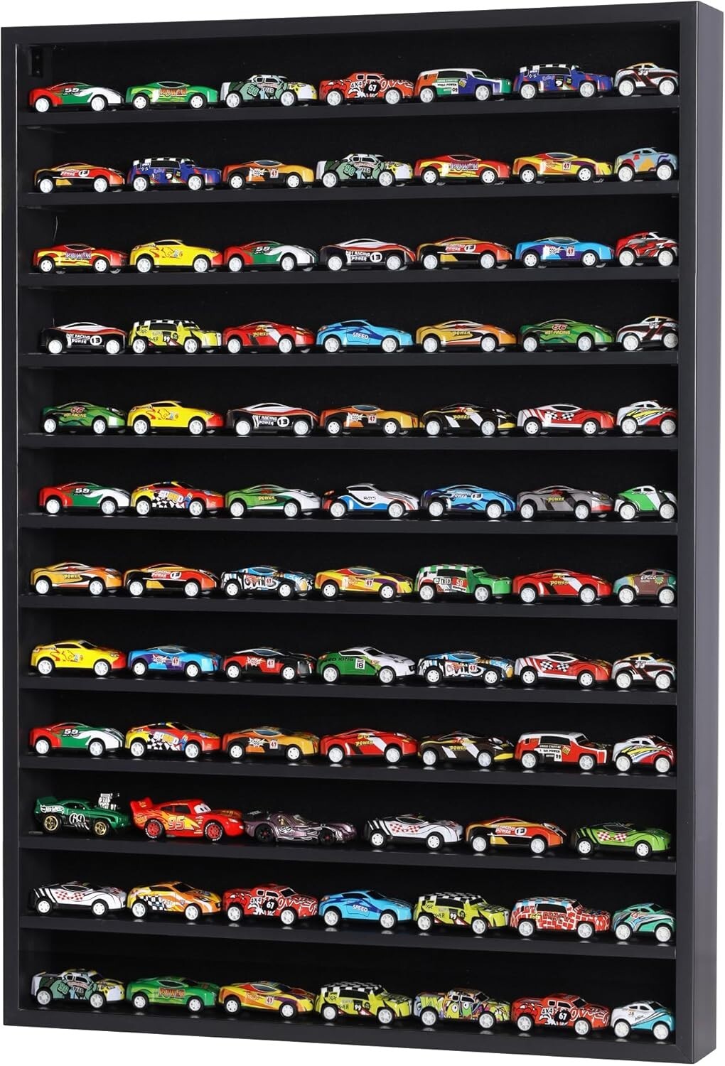 Open Front Hot Wheels Display Case for 1:64 Scale Die-Cast Cars - Wall Mount