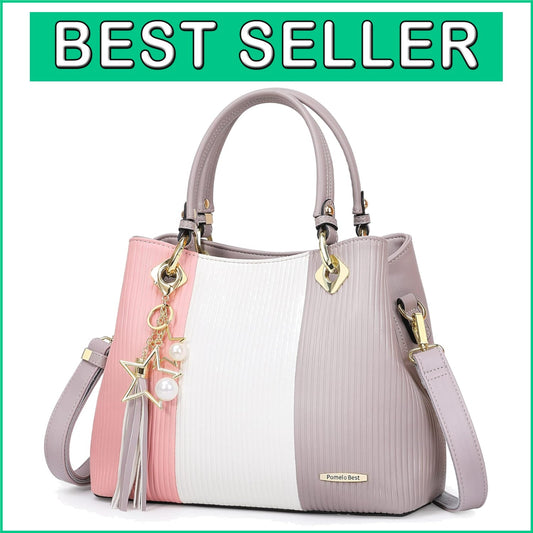 Versatile Women's Designer Satchel Bag with Detachable Strap & 8 Pockets