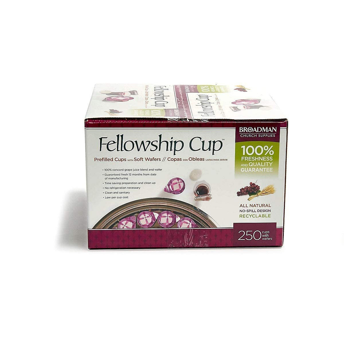 Convenient 250 Count Pre-Filled Communion Cup Set with Juice & Wafer Assembly