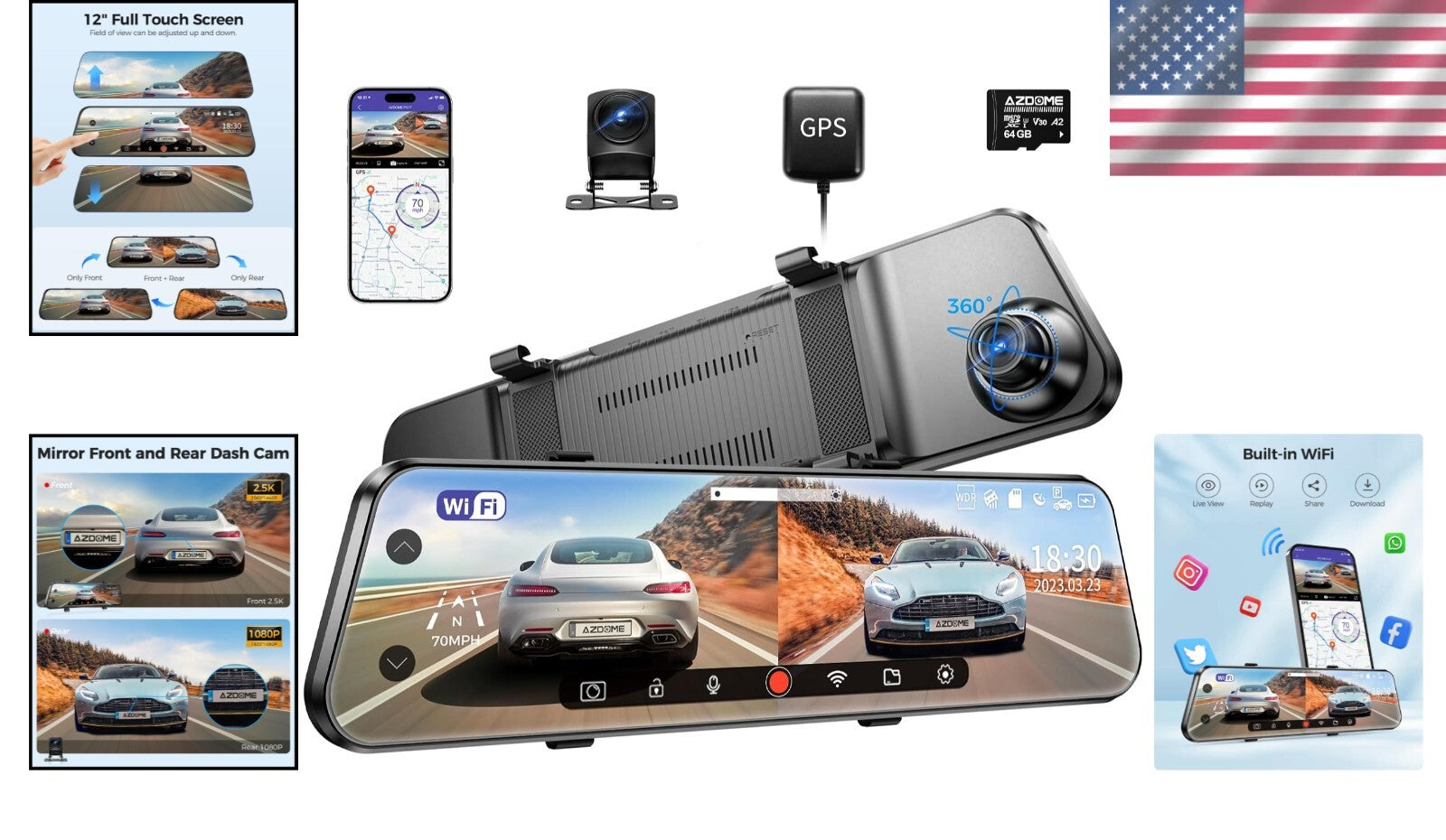24-Hour Parking Monitor Dash Cam - PG17 with Enhanced GPS Tracking & WiFi