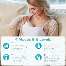 Load image into Gallery viewer, P10 Electric Breast Pump 338mmHg Suction - 9 Levels &amp; Flange Sizes 19-28mm