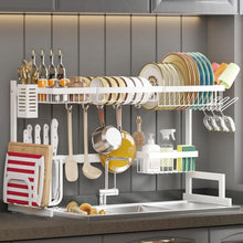Load image into Gallery viewer, Space-Saving Stainless Steel Dish Drainer - 2 Tier Adjustable Rack for Kitchen