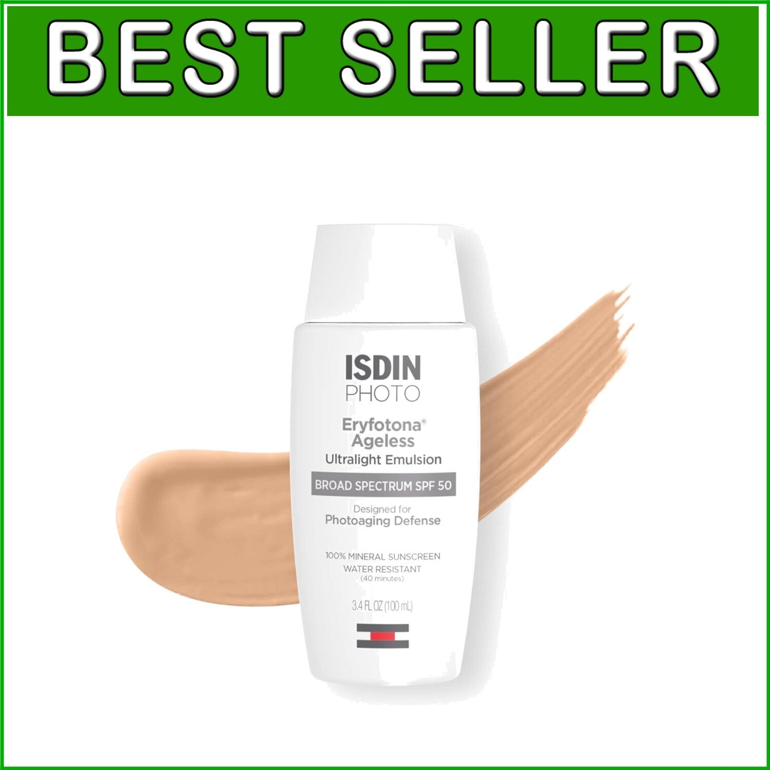 100% Mineral-Based Zinc Oxide Sunscreen SPF 50+ - Unscented & Waterproof