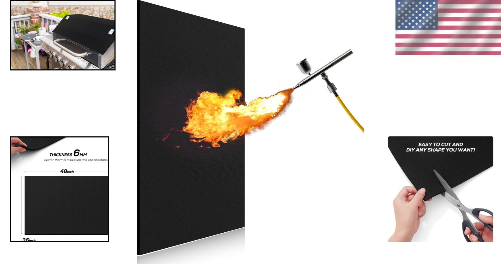 Premium Fireproof Welding Blanket - Heat Resistant Mat Up to 1800°F, 36x48 Inch