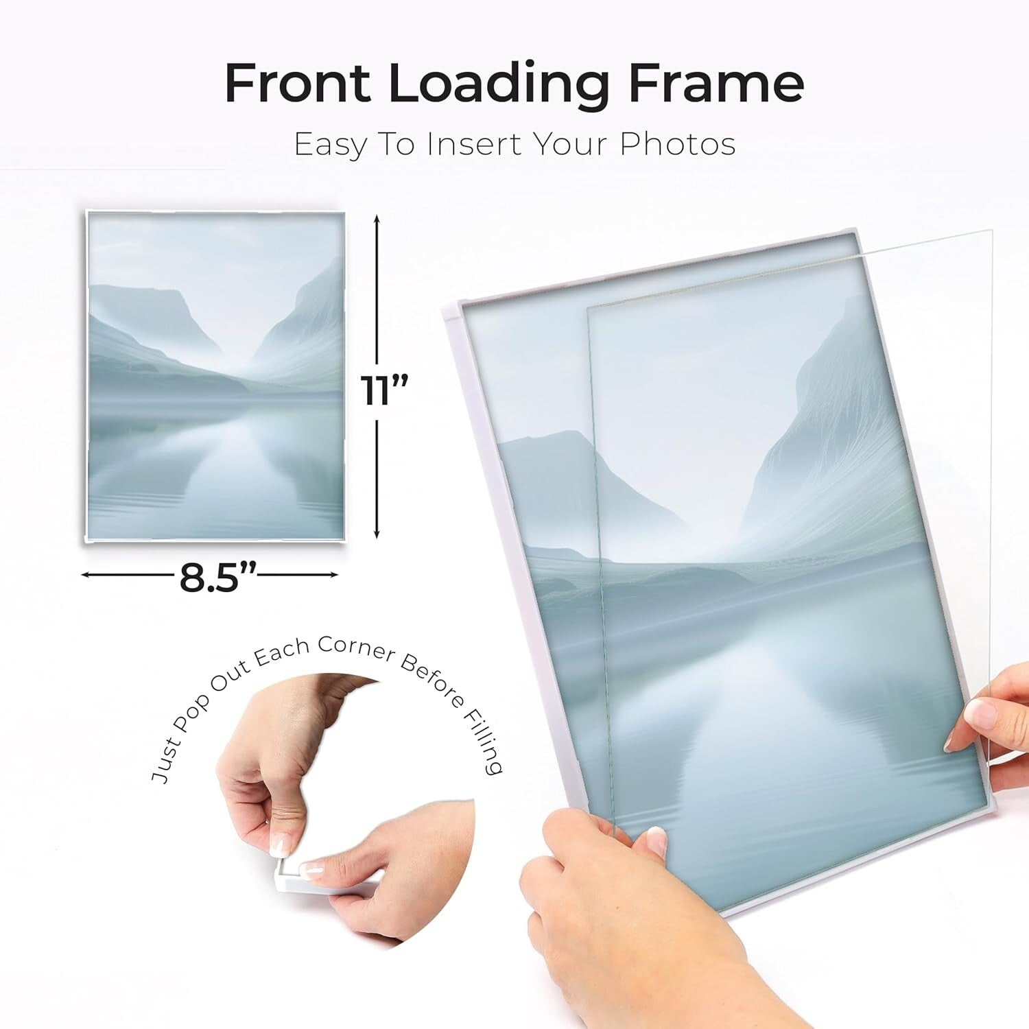 Versatile White 8.5x11 Picture Frame Set - Ideal for Certificates and Artwork