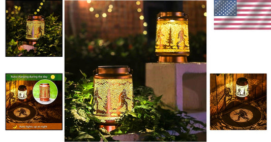 Artistic Bigfoot Solar Lanterns - Unique Hanging Decor for Garden & Backyard
