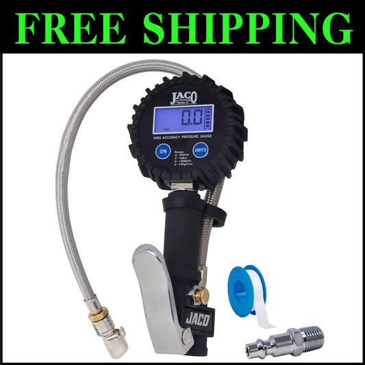 Heavy-Duty Tire Inflator with 200 PSI Gauge - ANSI 1A Accuracy for Precision