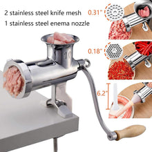 Load image into Gallery viewer, Compact 304 Stainless Steel Meat Grinder with Interchangeable Blades and Tube