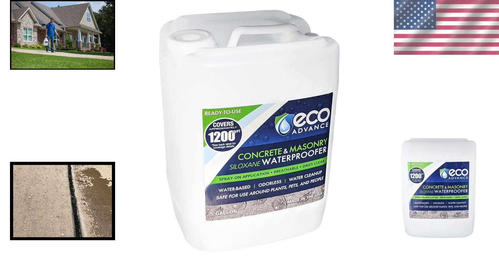 Odorless Siloxane Waterproofer - 5 Gallon Eco-Friendly Solution for Surfaces