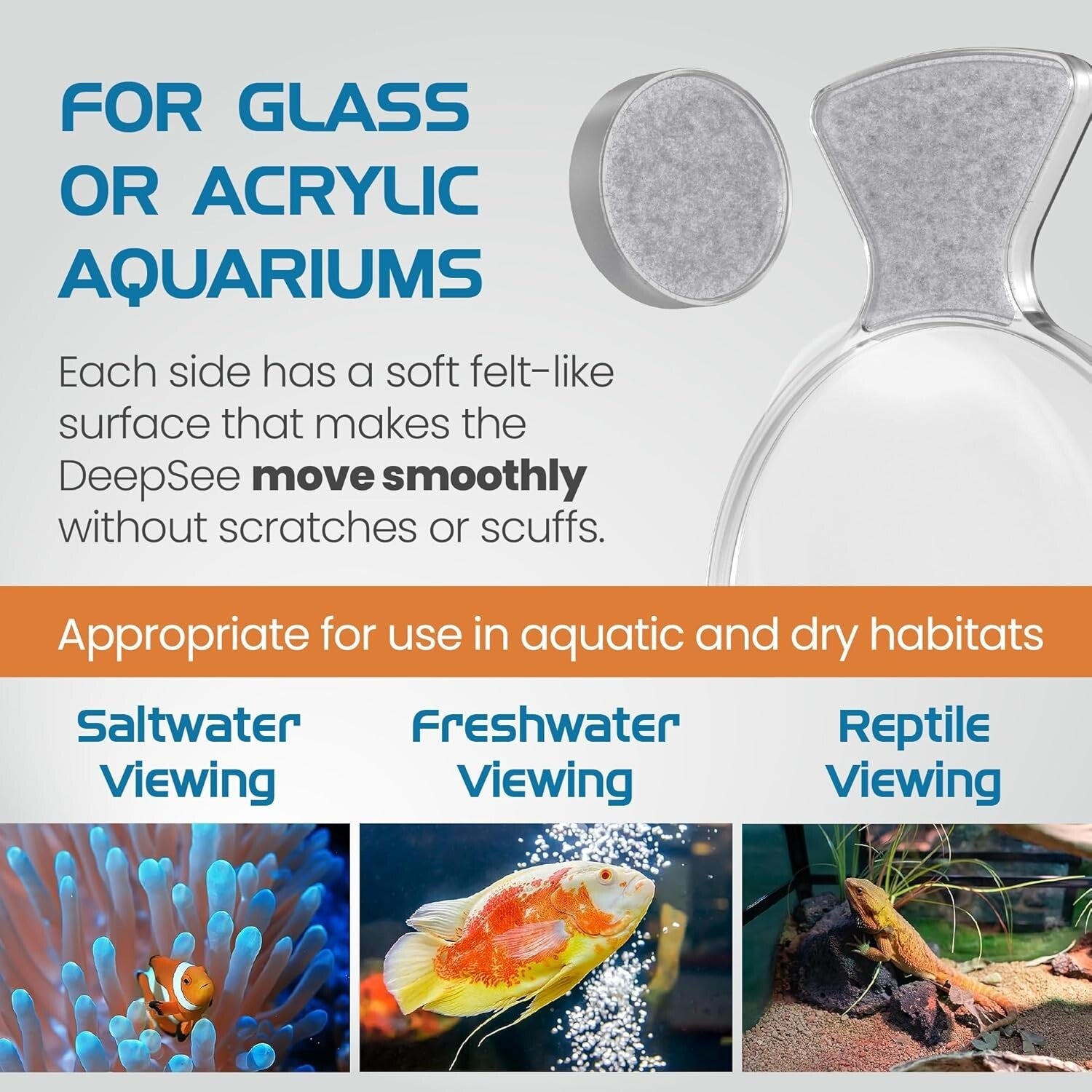 Lightweight 5" Aquarium Magnifying Glass - Ideal for Underwater Videography