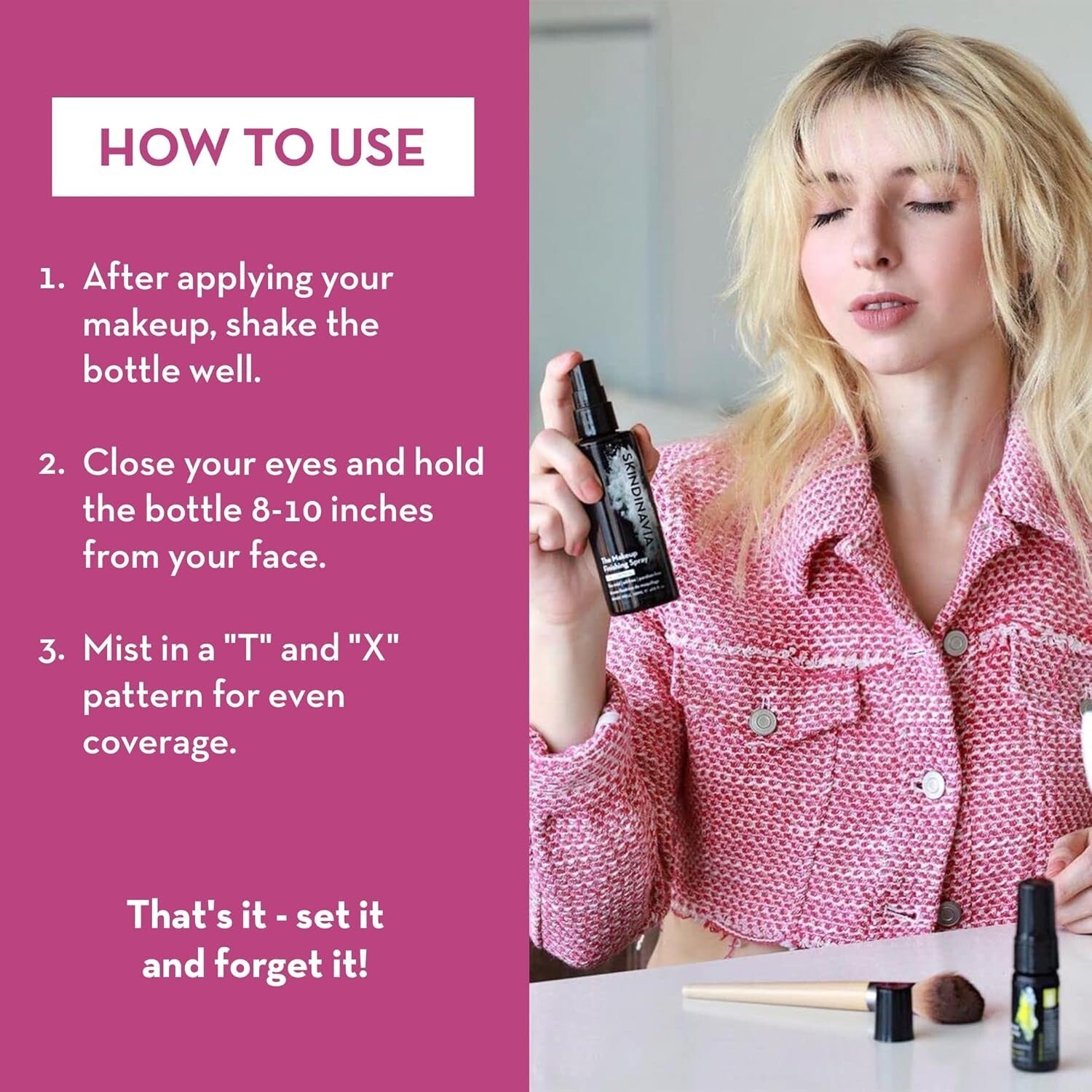 Lightweight Waterproof Makeup Spray for Weddings – 16+ Hour Hold, 8oz