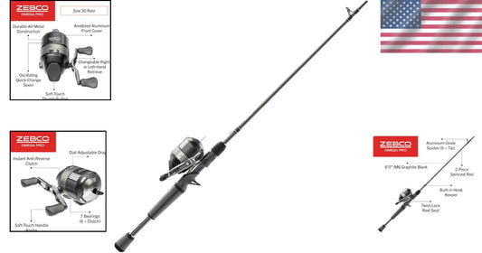 Ultra-Smooth 6'2" IM6 Graphite Fishing Pole & Size 30 Reel - Trust Since 1949