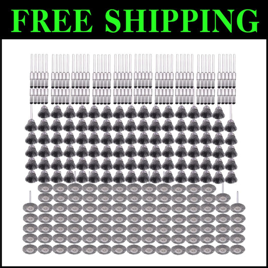 Heavy-Duty 300-Pack Wire Brushes with Sturdy Handles for All Rotary Tools
