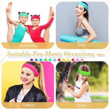Load image into Gallery viewer, 60 Pack Neon Sports Sweatbands - Breathable Headbands for Active Lifestyle