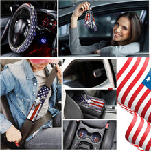 Load image into Gallery viewer, Universal Fit American Flag Camo Seat Covers with Steering Wheel and Accessories