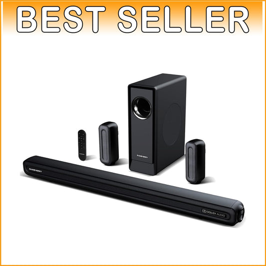Dolby Surround Sound System with Wireless Subwoofer & Multi-Device Support