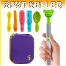 Load image into Gallery viewer, All-in-One Oral Sensory Stimulation Kit with Soft Textured Heads and Storage Bag