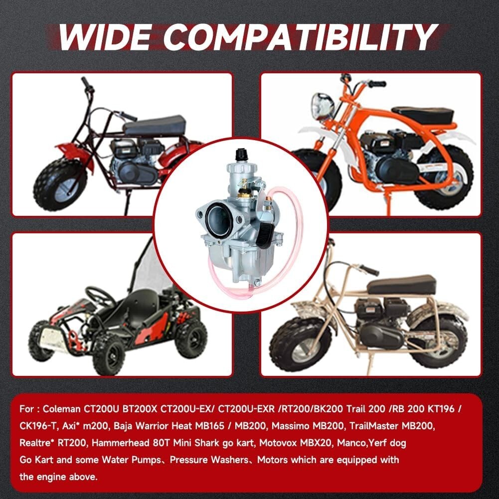Premium VM22 Carburetor Throttle Kit for Go Karts and Mini Bikes 212cc-224cc