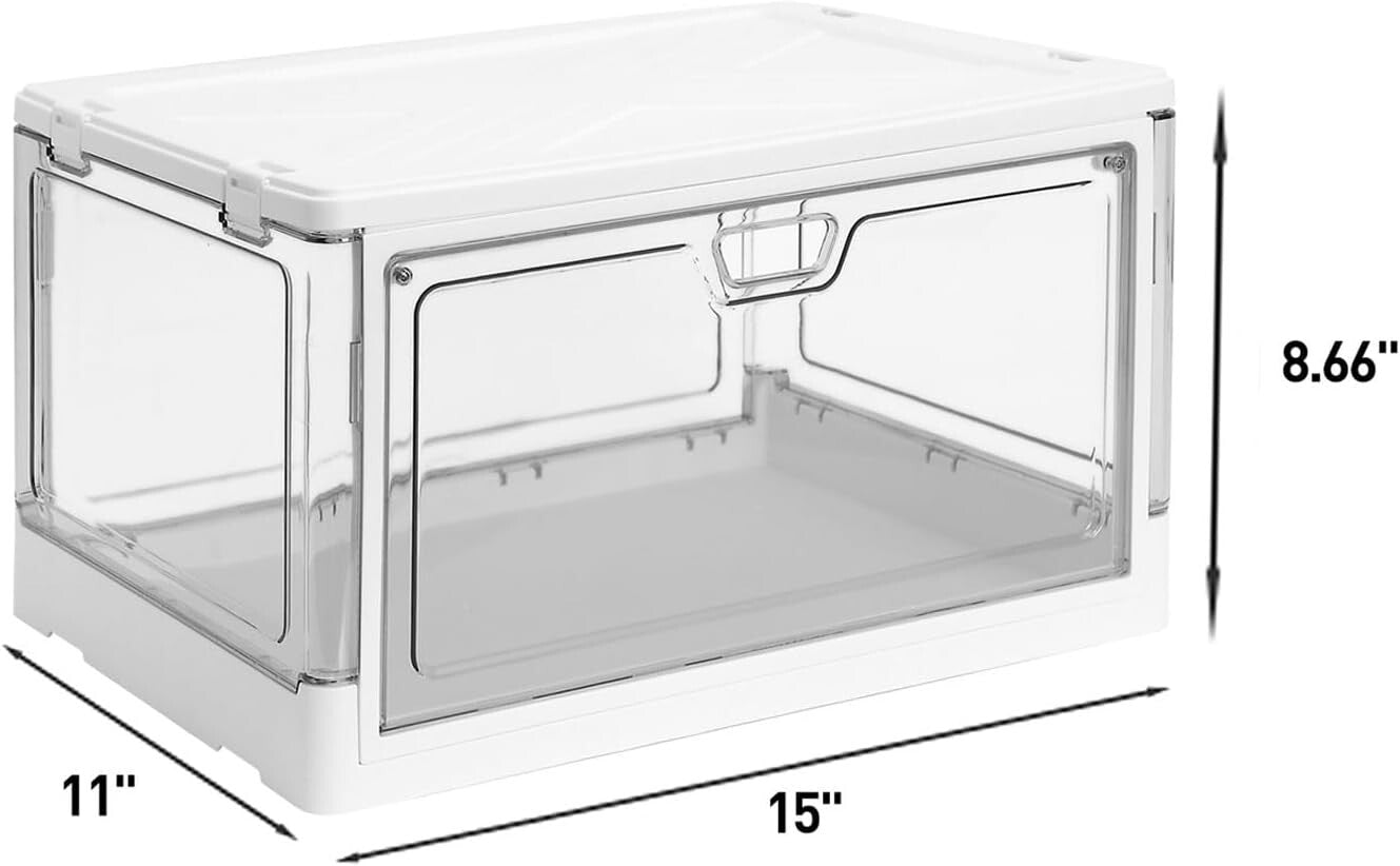 Space-Saving 3-Pack Clear Storage Boxes with Lids - Ideal for Home Organizing