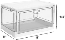 Load image into Gallery viewer, Space-Saving 3-Pack Clear Storage Boxes with Lids - Ideal for Home Organizing