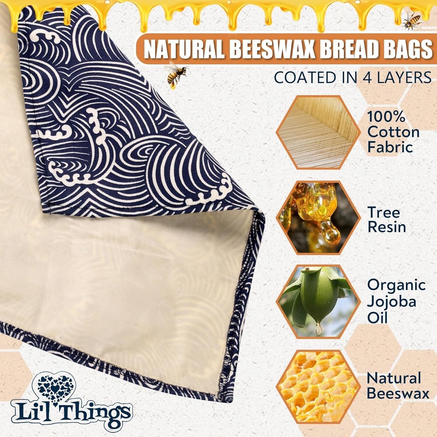 Sustainable Beeswax Bread Storage Bags - Extend Freshness, Reduce Plastic Waste