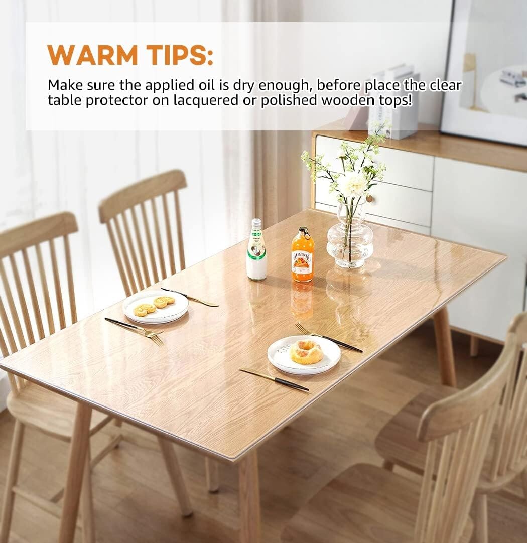 Clear Heavy Duty Table Protector Mat - 60x96 Inch PVC for All Occasions