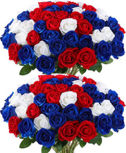 Load image into Gallery viewer, Bulk Fake Roses - 50 Indoor/Outdoor Velvet Silk Flowers for Elegant Arrangements
