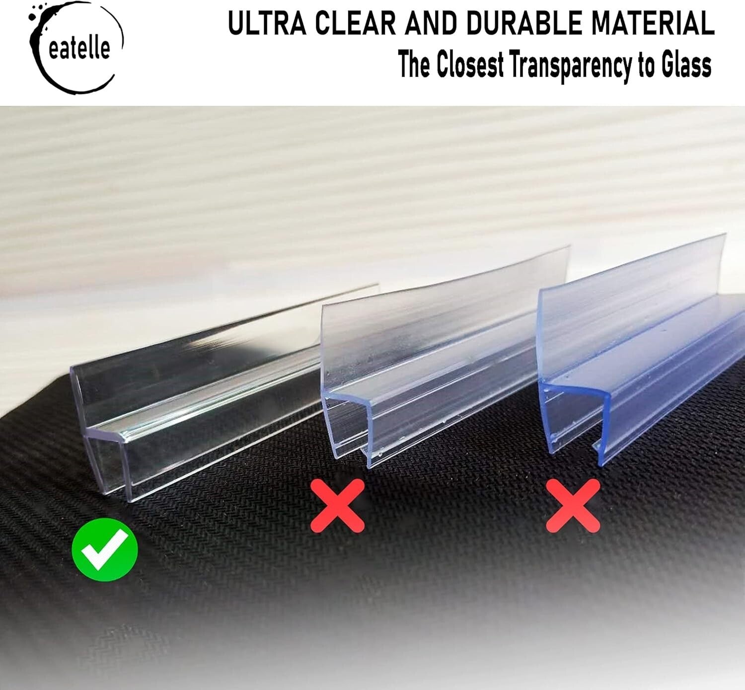 Customizable 78" Shower Door Seal Strip for 1/2" Glass - Quick, No-Glue Install