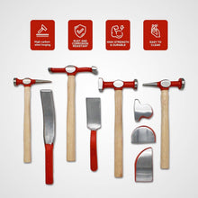 Load image into Gallery viewer, Portable 9-Piece Auto Body Repair Hammer &amp; Dolly Set - Sturdy Carbon Steel Tools