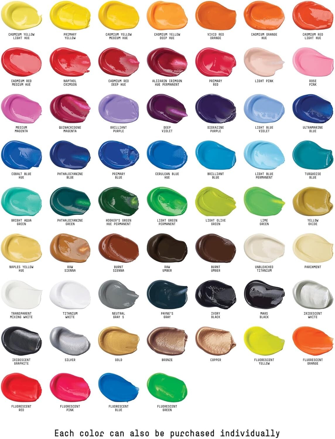 Affordable 60 x 22ml Acrylic Paint Tubes - Ideal for Students and Hobbyists