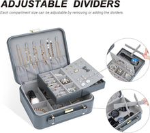 Load image into Gallery viewer, Matte Grey Jewelry Case with Handle - Spacious and Elegant Storage Solution
