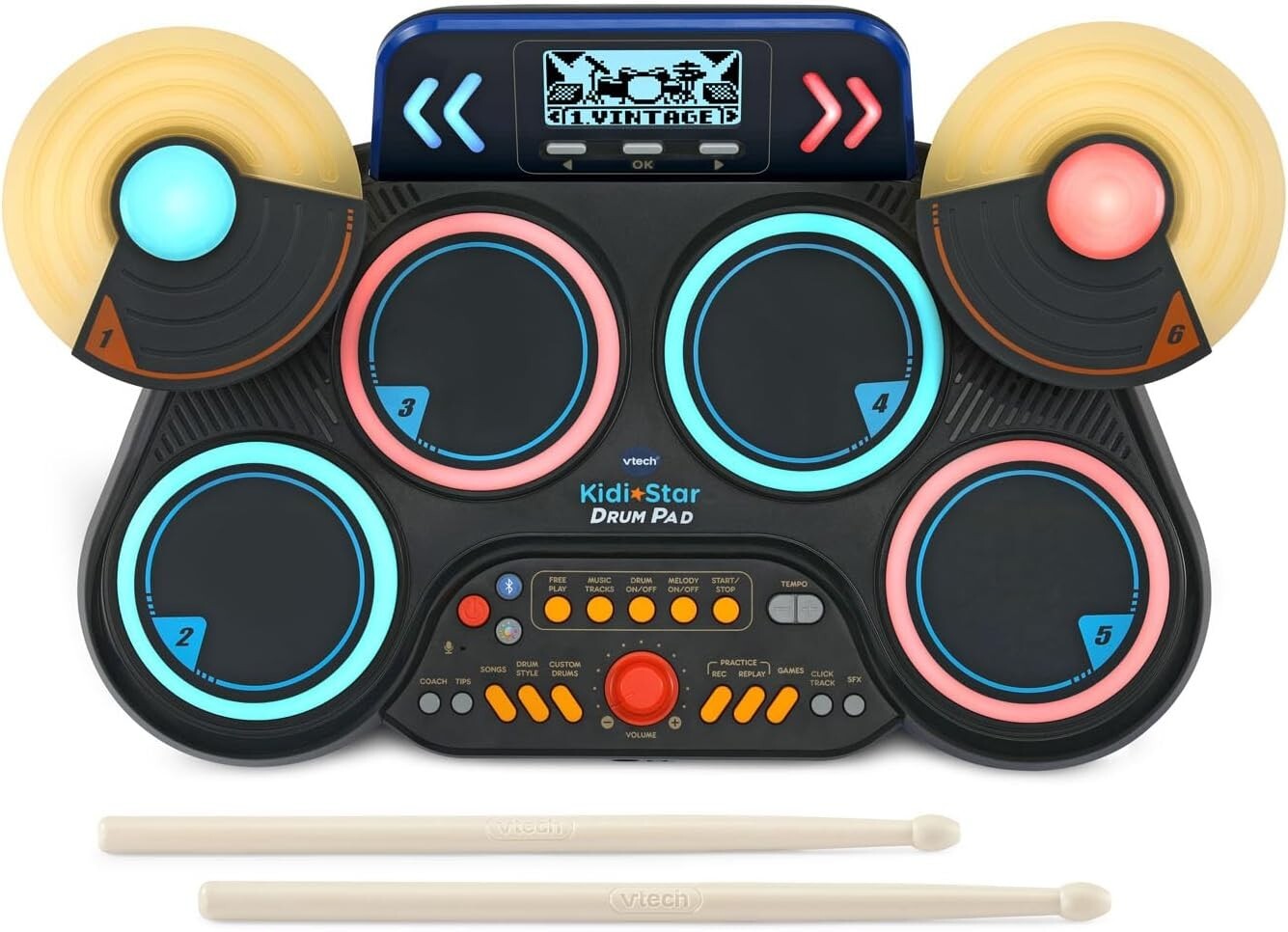 Interactive Kidi Star Drum Pad for Kids - Bluetooth, Recording & Games Included