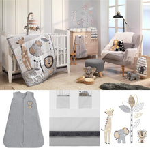 Load image into Gallery viewer, Animal Print Crib Bedding Set - 6-Piece Gender Neutral Nursery Essentials