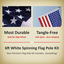 Load image into Gallery viewer, Durable 3x5 NYLON American Flag with Tangle-Free 5' Flag Pole - All Occasion Kit