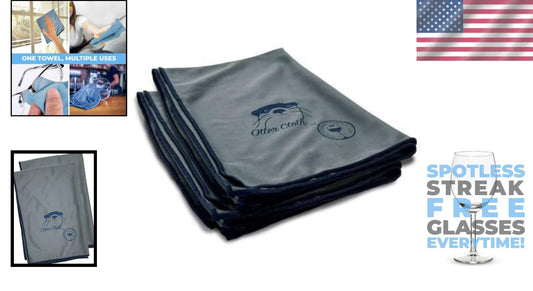 Elegant Grey Microfiber Cloths for Spotless Glass Shine - Pack of 2, 25x20 Inch