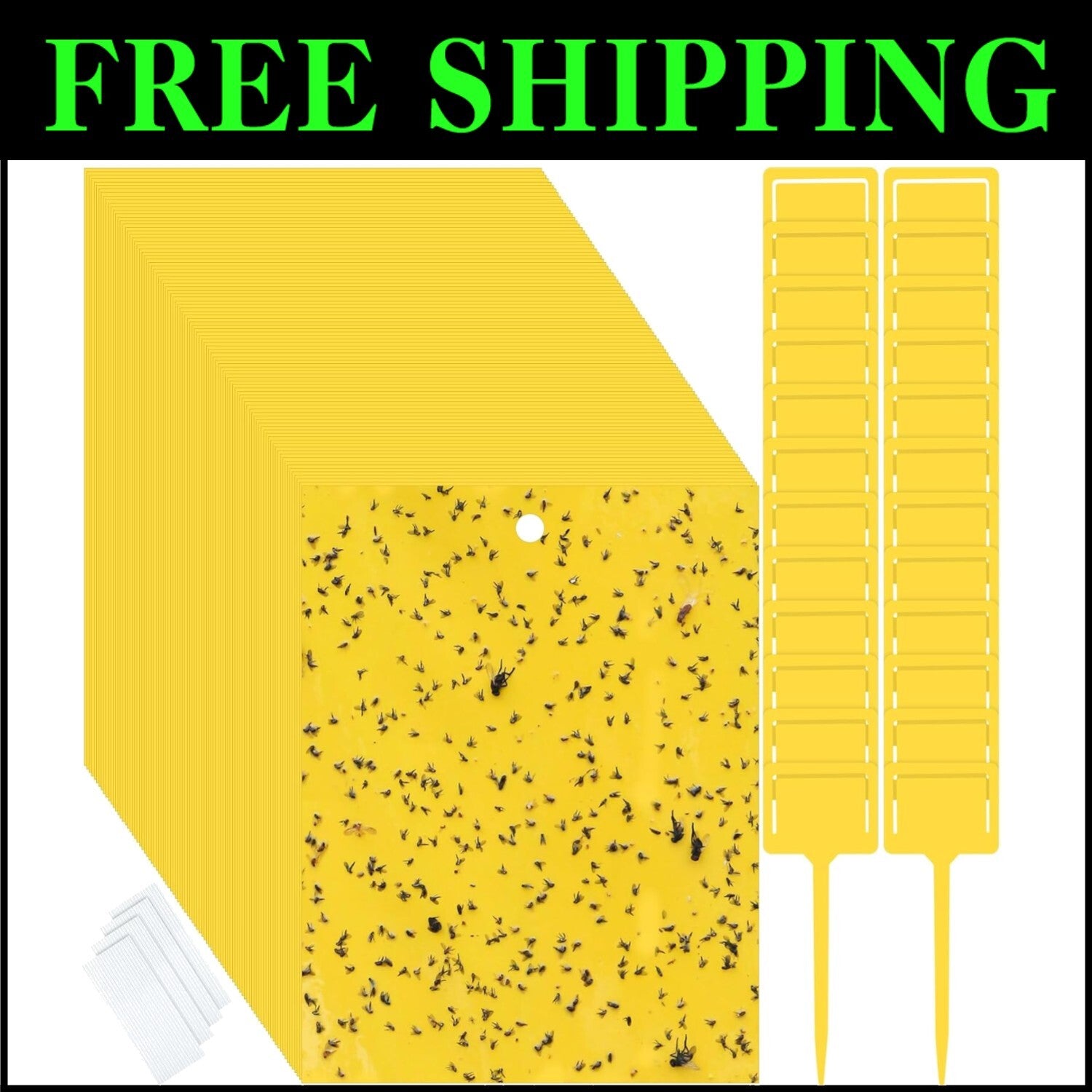 Versatile 250 Pcs Double-Sided Sticky Traps for Flying Insects - Classic Yellow