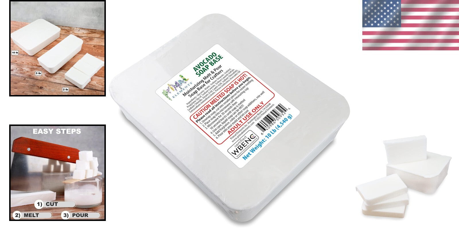 10-Pound Avocado Soap Base - Vegan, Melt & Pour Glycerin for DIY Soap Crafting