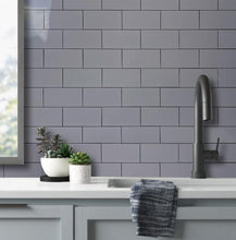 Load image into Gallery viewer, Elegant 100-Piece Polished Grey PVC Wall Tiles - Easy DIY for Kitchen &amp; Bathroom