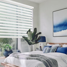 Load image into Gallery viewer, Cordless Zebra Window Shades - 52"W x Up to 72"H, Elegant Light Filtering Blinds
