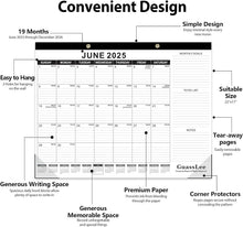 Load image into Gallery viewer, Stunning 3-Pack Wall Planner 2025 - 19-Month Calendar for Office &amp; School
