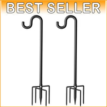 Load image into Gallery viewer, 108" Extra Thick Shepherds Hooks - Durable Bird Feeder Stand with 5 Prongs