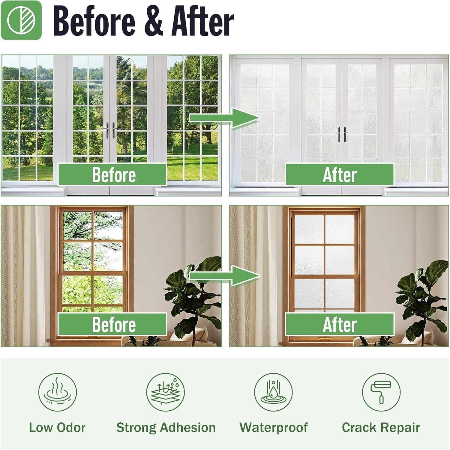 Frosted Glass Window Paint - 32oz Privacy Spray for Indoor Use - Complete Kit