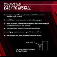 Load image into Gallery viewer, Liquid-Filled 1.5'' Fuel Pressure Gauge with 0-15 PSI Range, Precise Readings