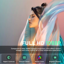 Load image into Gallery viewer, Portable Full HD 1080P Mini Projector with WiFi &amp; Bluetooth - Netflix Ready