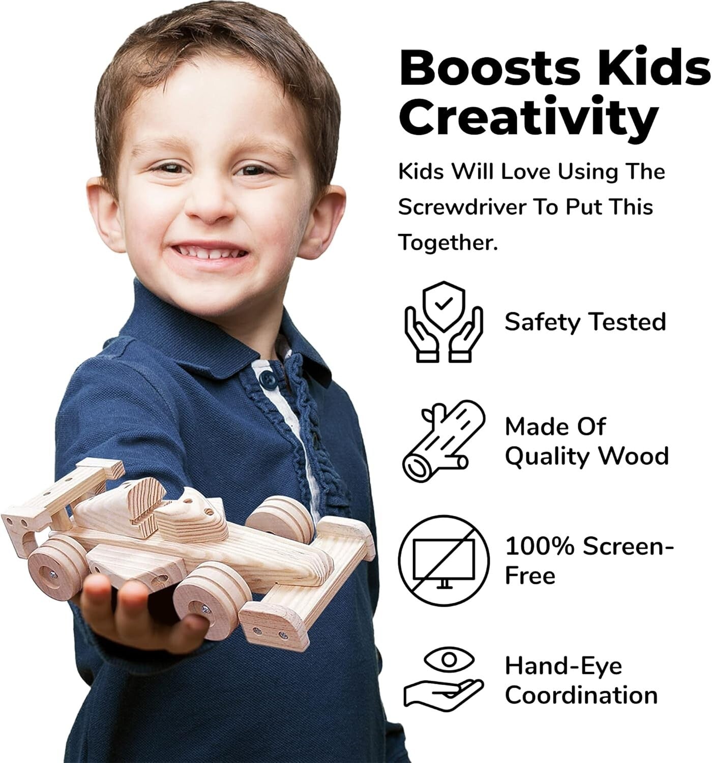 Educational Woodwork Building Kit - Tractor, Bulldozer & Racing Car Projects