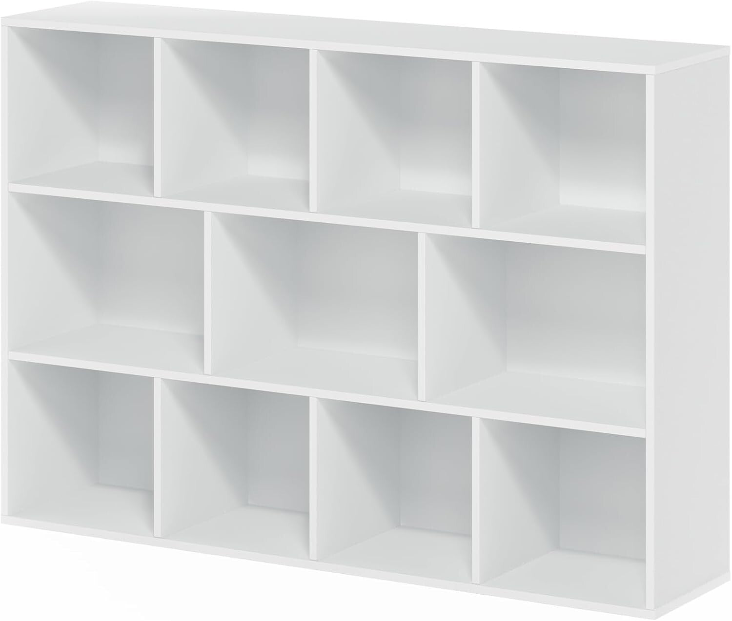 Easy Assembly 11-Cube White Bookcase - Durable Indoor Storage Solution