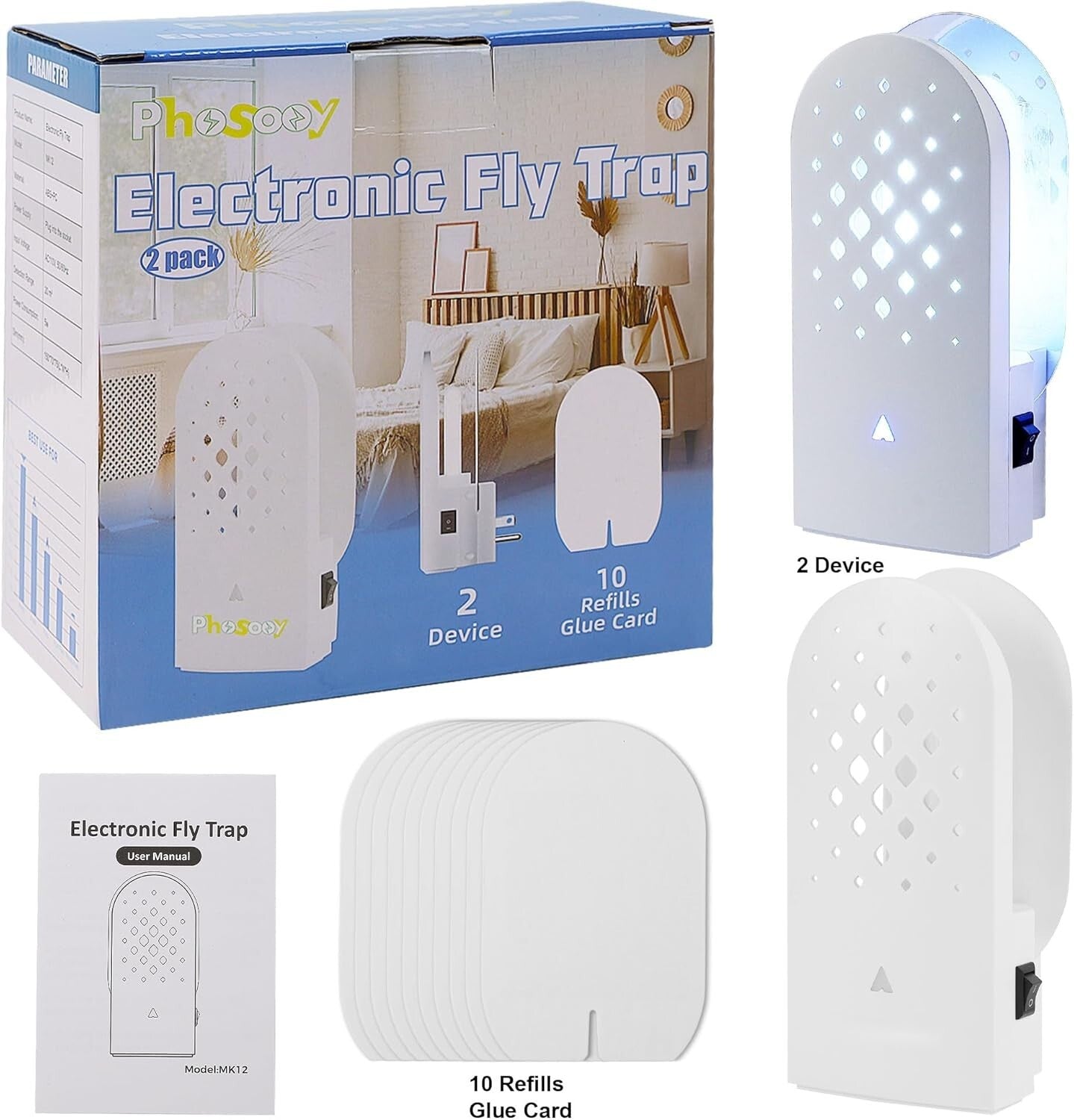 2-Pack Electric Mosquito Traps with 10 Sticky Boards - Ultimate Indoor Insect...