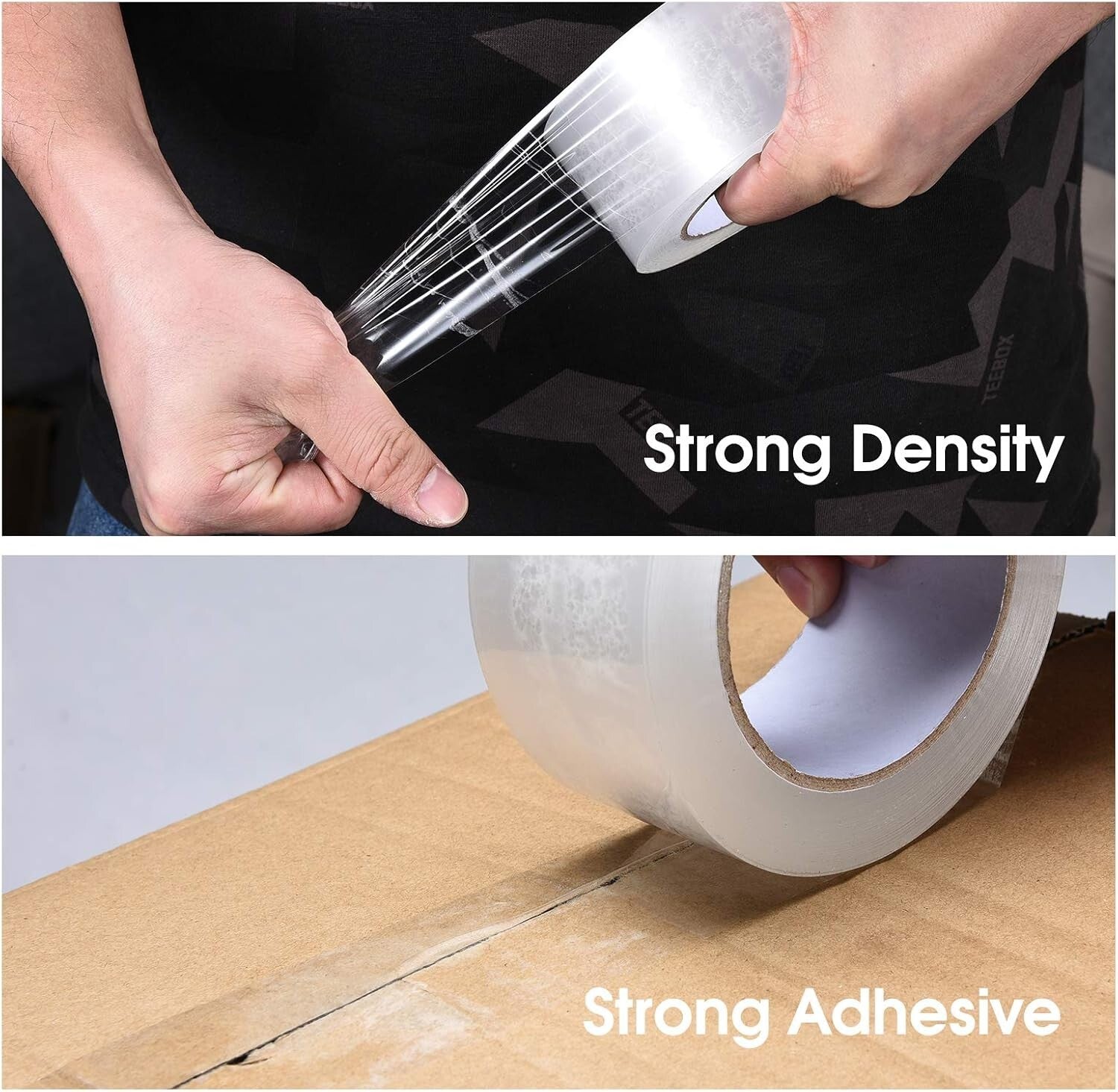 Durable Extra Sticky Clear Packing Tape, 2" Wide, 36 Rolls of 110 Yards, 2.0 mil