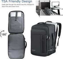 Load image into Gallery viewer, Convertible Carry-On Backpack - 50L Large Laptop &amp; Shoe Compartment Bag in Black