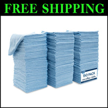 Load image into Gallery viewer, Bulk 150 Light Blue Microfiber Cleaning Cloths - Machine Washable &amp; Lint-Free